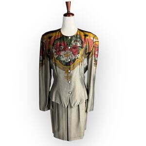 Vintage Donna Morgan Two Piece Jacket And Skirt Set Size 8